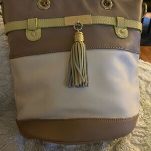 Spartina 449 Brown and Cream Backpack with Distinctive Tassel